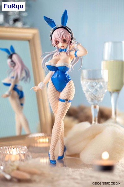 Super Sonico BiCute Bunnies - Super Sonico Figur / 80s - Blue Rabbit Version: FuRyu