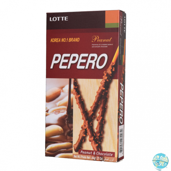 LOTTE - Pepero Peanut - Gebäckstange mit Schokolade & Erdnuss 36g