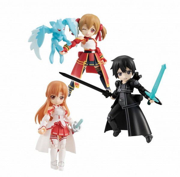 Sword Art Online - Asuna & Kirito & Silica Actionfiguren-Set / Desktop Army: MegaHouse