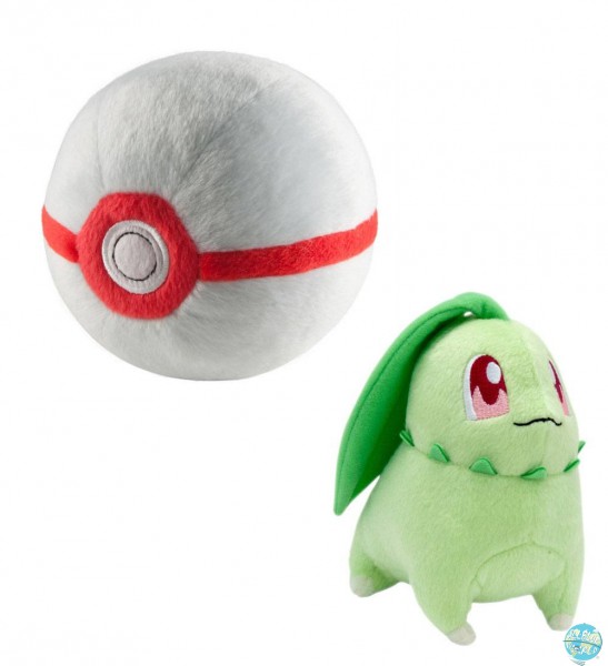 Pokemon - Endivie mit Premier Pokeball Plüschfigur: Tomy