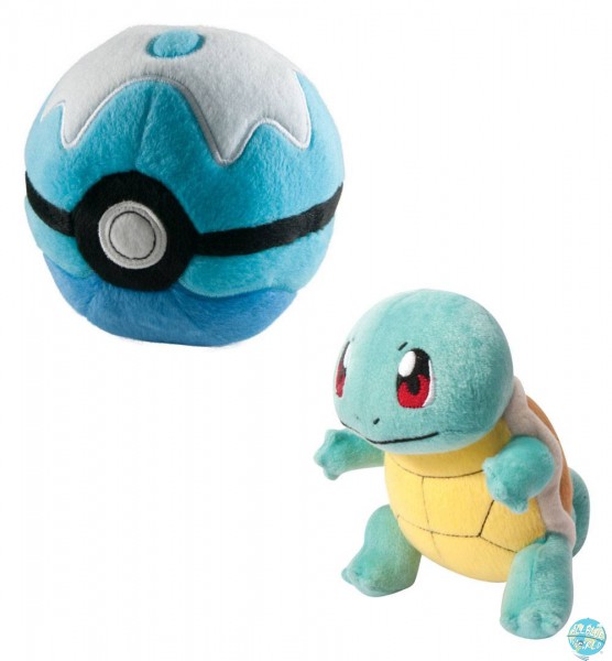 Pokemon - Schiggy mit Pokeball Plüschfigur: Tomy