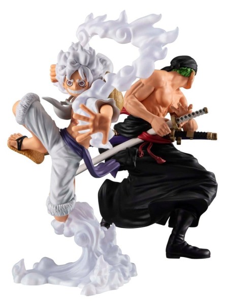 One Piece - Monkey D. Ruffy Gear Fifth & Roronoa Zoro Figuren / Wallstar - (with gift): MegaHouse