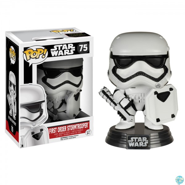 Star Wars Episode VII - First Order Stormtrooper with Shield Figur - POP: Funko