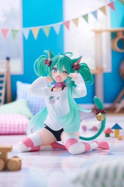 Hatsune Miku - Hatsune Miku Statue / Desktop Cute Cat Ear T-Shirt Ver.: Taito Prize