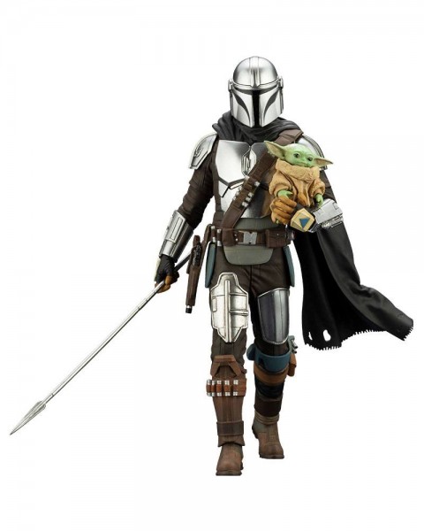 Star Wars The Mandalorian - Mandalorian & The Child Statue / ARTFX - with Beskar Staff: Kotobukiya