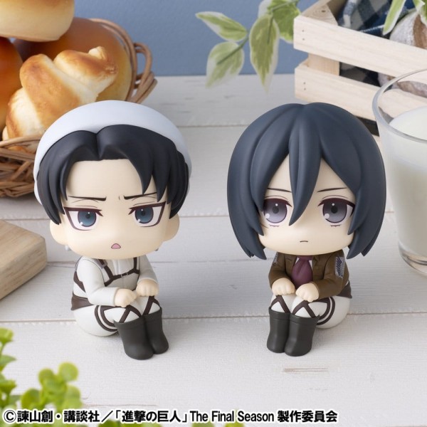 Attack on Titan - Levi Cleaning up Ver. & Mikasa Ackerman Statue / Look Up (with gift): Mega
