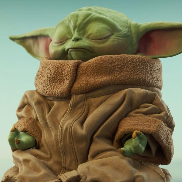 Star Wars The Mandalorian - Grogu on Seeing Stone Statue: Gentle Giant