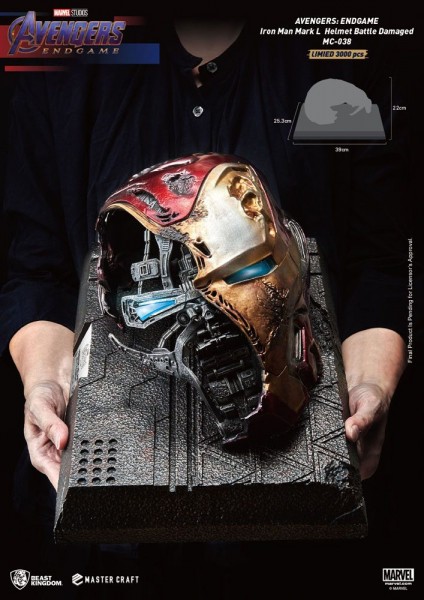 Avengers Endgame - Iron Man Mark50 Helmet Battle Damaged / Master Craft : Beast Kingdom Toys