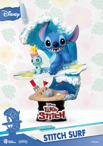 Disney - Surfer Stitch Figur / D-Stage: Beast Kingdom Toys