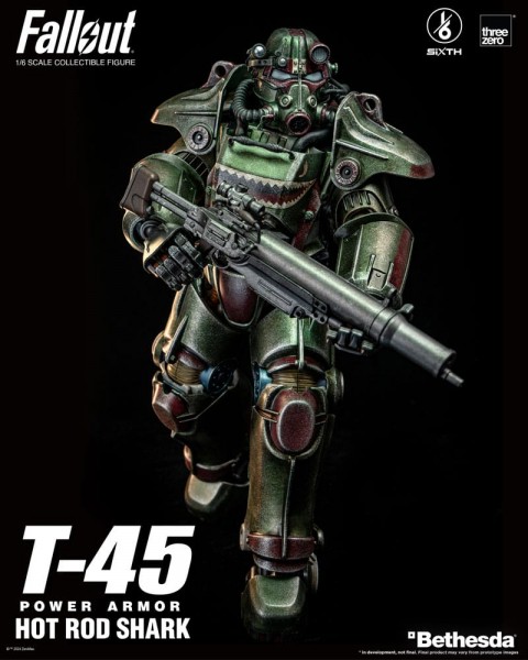 Fallout FigZero - T-45 Actionfigur / Hot Rod Shark Power Armor: Threezero