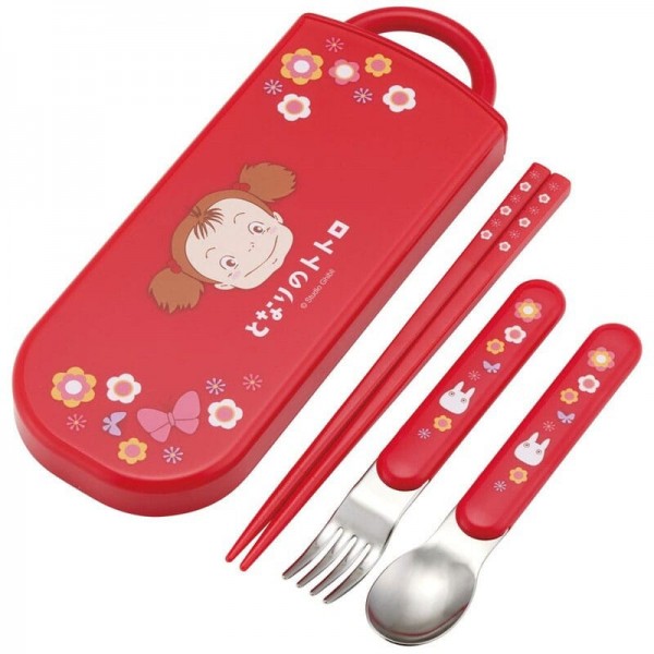 Mein Nachbar Totoro Ghibli - Essstäbchen & Löffel & Gabel Set Mei Red: Skater