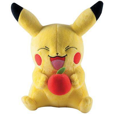 Pokemon - Pikachu mit Apfel Plüschfigur: Tomy