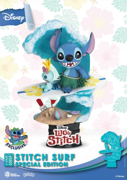 Disney - Stitch Figur / D-Stage - Surf Special Edition: Beast Kingdom Toys