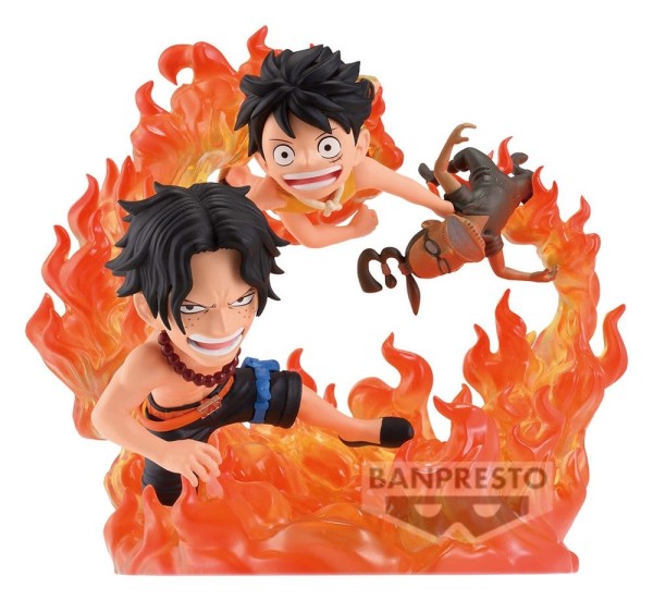 One Piece - Portgas D. Ace & Monkey D. Ruffy Figur / World Collectable Figure Log Stories - Marinefo