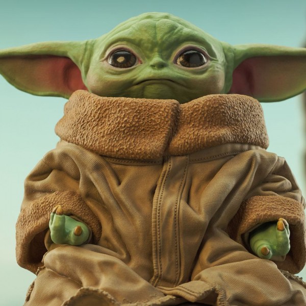 Star Wars The Mandalorian - Grogu on Seeing Stone Statue: Gentle Giant