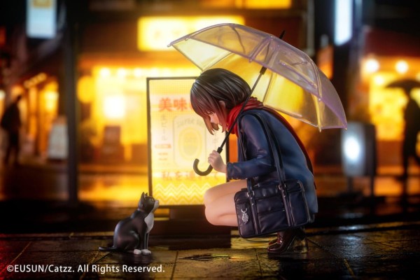 Original Character - Rainy Day - Meeting Statue / Illustrated by Catzz: Eusun