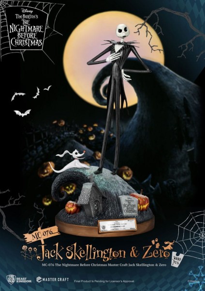 Nightmare before Christmas - Jack Skellington & Zero Statue / Master Craft Statue: Beast Kingdom Toy