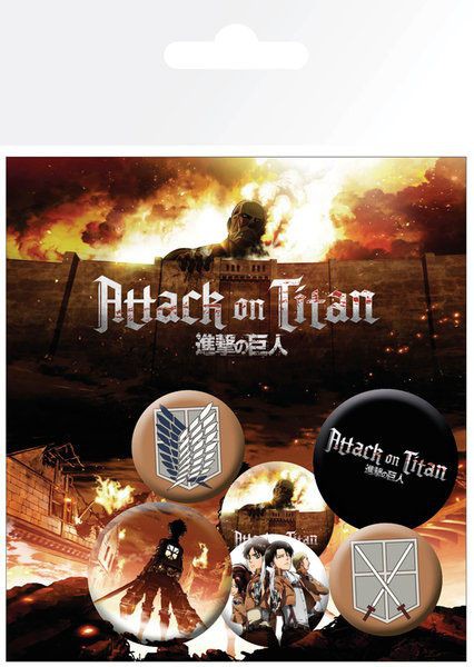 Attack on Titan - Ansteck-Buttons 6er-Pack / Characters: GYE