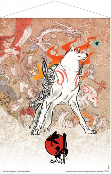 Okami - Amaterasu and Celestial Brush Gods Wallscroll: POPbuddies