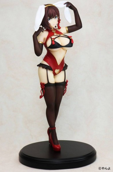 Original Character - Yui Statue / Red Bunny Version - Illustration by Yanyo: Lechery