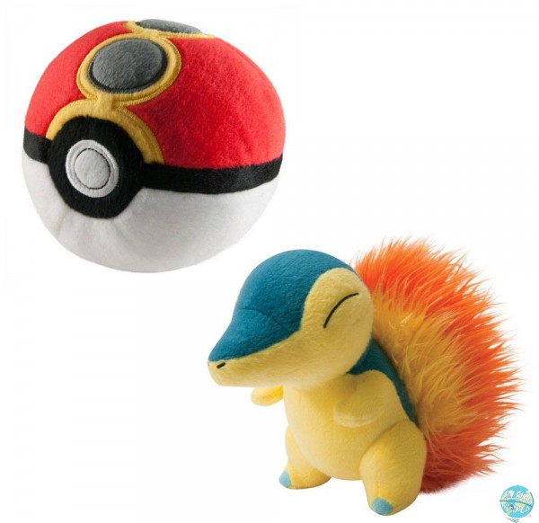 Pokemon - Feurigel mit Repeat Pokeball Plüschfigur: Tomy