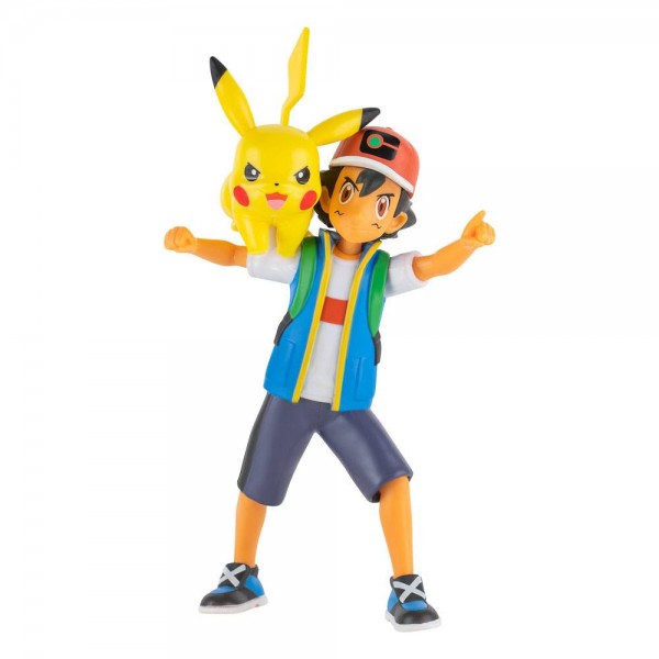 Pokémon - Ash & Pikachu Actionfigur / Battle Feature Figuren: Jazwares