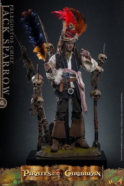 Pirates of the Caribbean - Pelegostos Chief Jack Sparrow Actionfigur / Fluch der Karibik 2 DX: Hot T