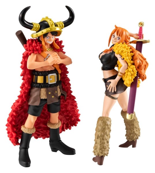 One Piece - Monkey D. Ruffy & Nami Figuren / Wallstar - Ver. Elbaph (with gift): MegaHouse