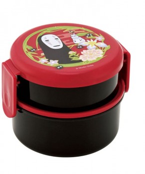 Chihiros Reise ins Zauberland Ghibli - Zweilagige runde Lunchbox No Face Dark Red: Sakter Chihiros Reise ins Zauberland Ghibli - Zweilagige runde Lunchbox No Face Dark Red: Sakter