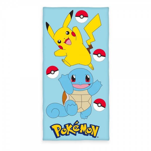 Pokemon - Pikachu & Schiggy / Velours-Handtuch: Herding