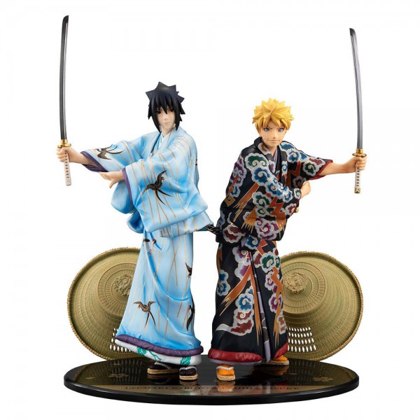 Naruto - Naruto & Sasuke Statue / G.E.M - Kabuki Version: MegaHouse