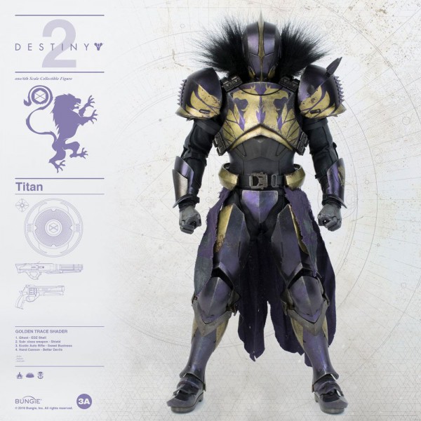 Destiny 2 - Titan Actionfigur / Golden Trace Shader: ThreeAToys