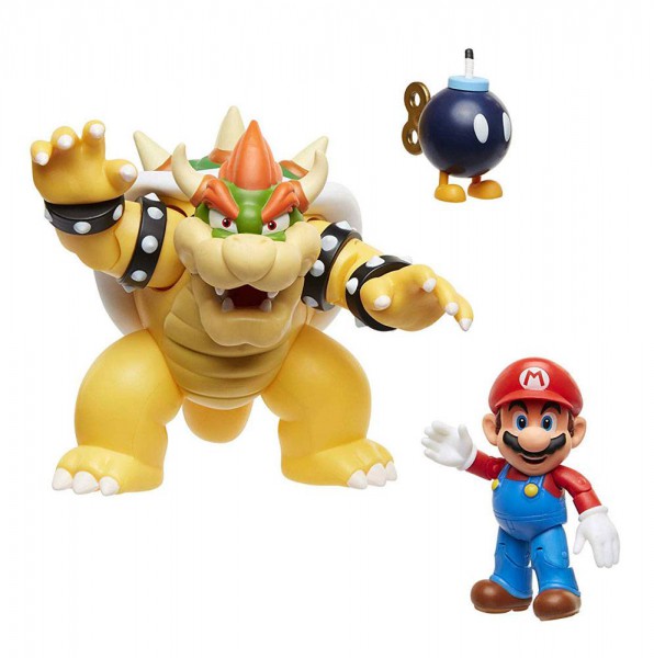 World of Nintendo - Mario vs. Bowser Actionfiguren 3er-Pack / Lava Battle: Jakks Pacific