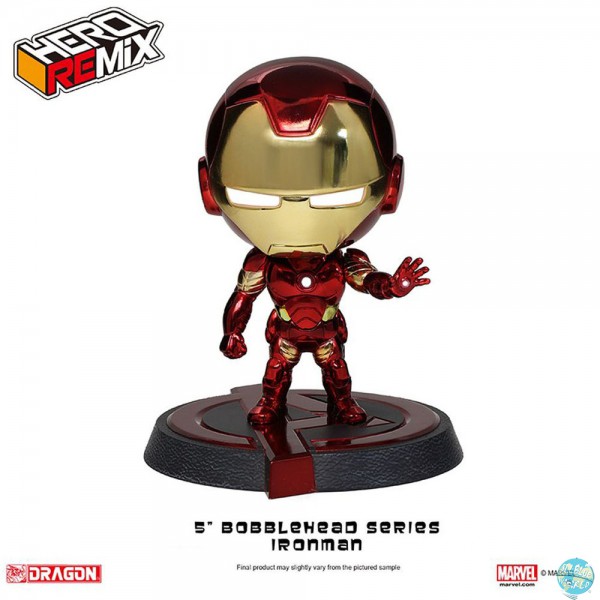 Avengers AOU - Iron Man Mark XLIII Wackelkopf-Figur - Chrome Ver.: Dragon Models