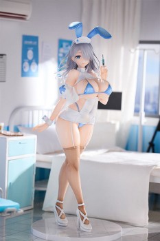 Original Character - Blue Nurse Statue / Bunny: Pink Cat Original Character - Blue Nurse Statue / Bunny: Pink Cat