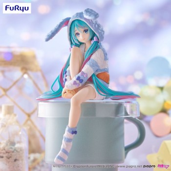 Hatsune Miku - Hatsune Miku Rabbit Ear Hood Statue / Noodle Stopper - Pajama Blue Color Ver.: Furyu Hatsune Miku - Hatsune Miku Rabbit Ear Hood Statue / Noodle Stopper - Pajama Blue Color Ver.: Furyu