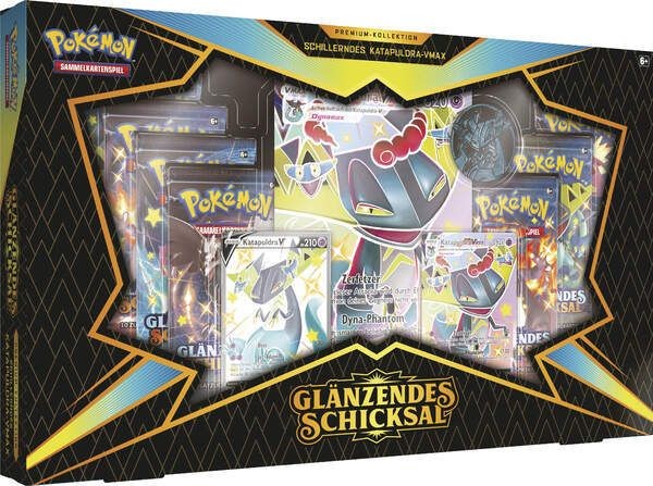 Pokémon Schwert und Schild Glänzendes Schicksal 4.5 Premium Box - Katapuldra [LEICHT BESCHÄDUGTE VER